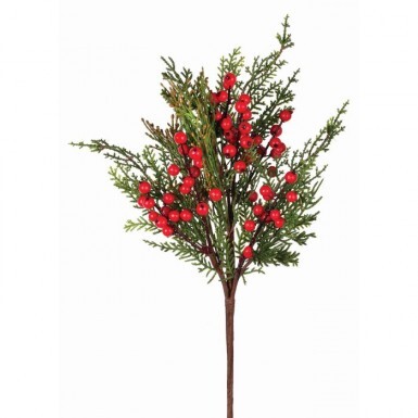 24” Natural Magnolia Pine Berry Christmas Spray