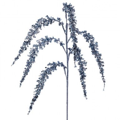 Regency Silver Glitter Sequin Pampas Grass Spray, 34