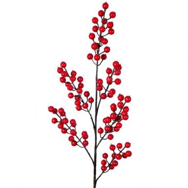 25 Red Green Berry Pep Stem – Florist Wreath Supply